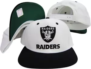 Cappello/cappello snapback regolabile vintage Los Angeles Raiders bianco/nero parola - Nuovo con etichette - Foto 1 di 1