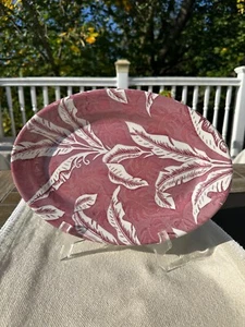 Tepco Red Shadow Banana Leaf Serving Platter Plate - Picture 1 of 2