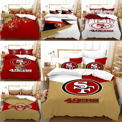 San Francisco 49ers Quilt/Comforter Cover Pillow Shams Zipper Duvet Cover Set Cover