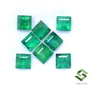 4.50x4.50 mm Natural Emerald Square Cut Lot 08 Piece 3.63 CTS Loose Gemstones - Picture 1 of 7