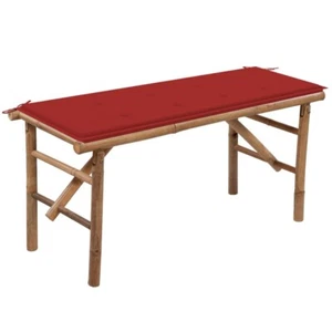 Klappbare Gartenbank mit Auflage 118 cm Bambus - Bild 1 von 9