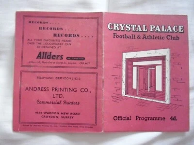 Crystal Palace v Gateshead 11.10.1958 - Image 1 of 2