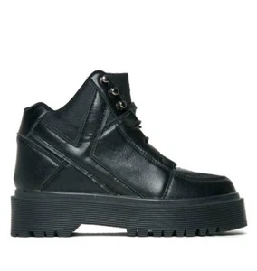 YRU Qozmo Slayr Slayer Black Punk Gothic Military Boots Platforms Sneakers Shoes - Picture 1 of 6
