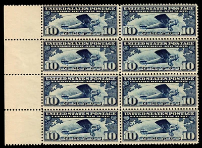 US #C10 Lindbergh's Plane Block 8 MNH F-VF (CV $100) - Image 1 of 2