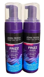 2X John Frieda Curl Defining Frizz Ease AIR-DRY WAVES Styling Foam 5 fl oz each - Picture 1 of 3