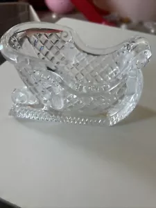 Lenox Heavy Lead Crystal Christmas Santa Sleigh - Clear - Picture 1 of 5