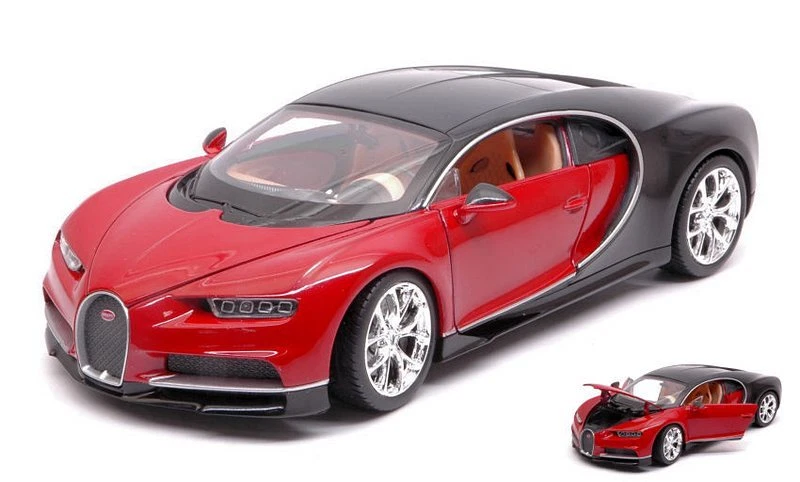 Bugatti Chiron Red/Black 1:24 WELLY 24077R - Immagine 1 di 1