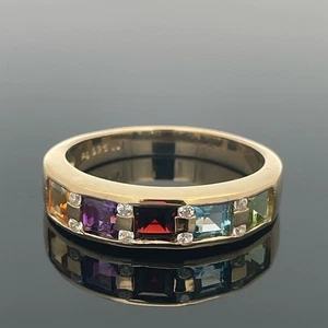SCHMUCKJAGD RING GR.18 (CA.56) AUS 925/SILBER VERG. MIT MULTI EDELSTEINE &ZIRKON - Bild 1 von 3
