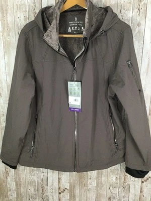 Chaqueta súper softshell para mujer Free Country talla XXL 18 Driftwood con capucha nueva con etiquetas Foto 1 de 4