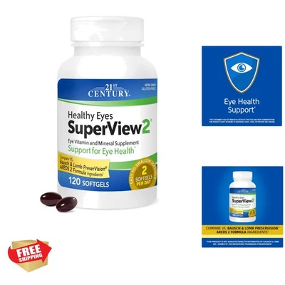 Gluten-Free Eye Vitamin Supplement, 120 Softgels with Antioxidant Formula - Image 1 of 4