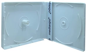 5 White CD/DVD Poly Stackable Square Box (Holds Up to 16 Discs) - Picture 1 of 4