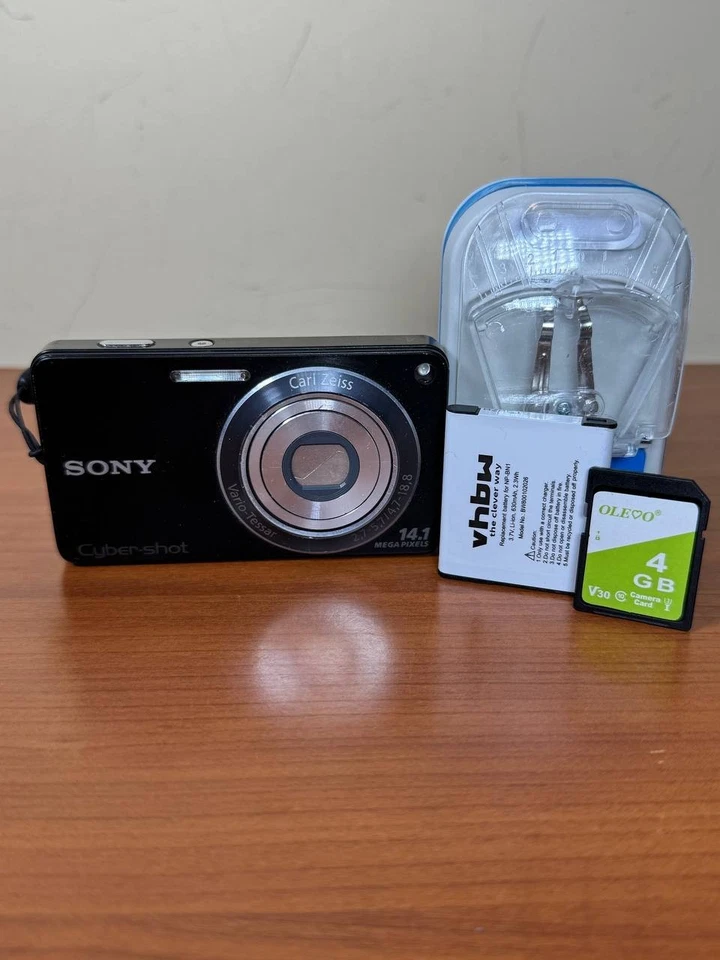 SONY Cyber-Shot DSC-W350 Digital Camera 4x Optical Zoom 14.1MP BLUE - semi nuova - Immagine 1 di 4