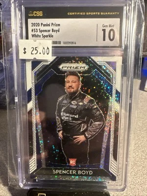 2020 Panini Prizm White Sparkle Spencer Boyd #53 Rookie CSG 10 🔥 - Image 1 of 2