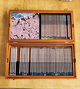 Derwent Lightfast Coloured Pencils Wooden Box Set of 100 (92) See Description - Picture 1 of 10