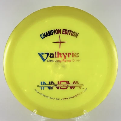RARE Yellow CE VALKYRIE Champion Edition Innova Disc Golf - Rainbow Stamp 169g - Image 1 of 4
