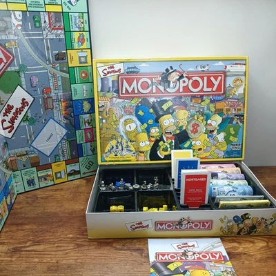 Monopoly The Simpsons 2003 Board Game 100% Complete Parker Hasbro Age 8+ Vintage - Image 1 of 4
