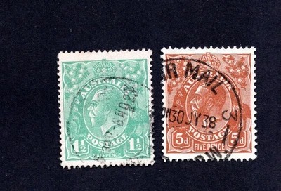 Australia 1923-30 grupo de sellos SG#61+103a usado CV=11,2$ Foto 1 de 2