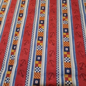 Nautical Tall Ships Cotton Fabric 36" X 41" South Seas Imports Sailing Flags - Picture 1 of 6