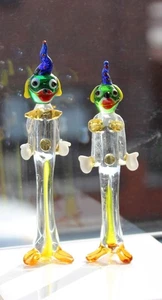 Figuras de payaso de cristal murano estilo murano vintage - par de pares de 5 pulgadas vintage - Imagen 1 de 13