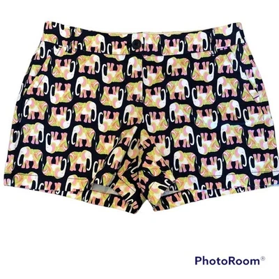 Pantalones Cortos Corona e Hiedra Para Mujer Talla 10 Estampado Elefante Frente Plano Pantalones Cortos Azul Marino Caminar Foto 1 de 4