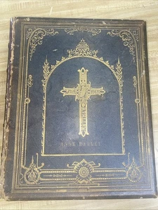 Antique 1800's Leather Bound Holy Bible Johnson, Fry And Company New York - Picture 1 of 16