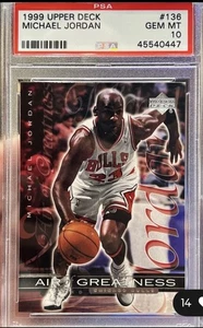 1999-00 Upper Deck Michael Jordan Air Of Greatness Card #136 PSA 10 Gem Mint - Bild 1 von 6