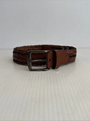 NEW Tommy Bahama Men's Braided Leather Belt- Tan - Large / Size 38-40 - Image 1 of 4