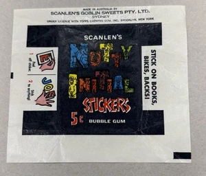 Scanlens 1969 Nutty Initial Stickers Wax Wrapper - Nr Mint - All Corners Intact - Picture 1 of 2