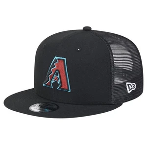 Men's New Era Black Arizona Diamondbacks Team Color Trucker 9FIFTY Snapback Hat - Picture 1 of 6