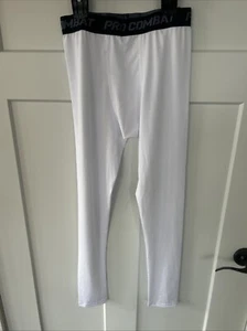 NuCamper PRO COMBAT Polyester/spandex LONG UNDERWEAR PANTS YOUTH MEDIUM WHITE - Picture 1 of 6