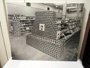 Vtg Black White Two Sided WWII Photo Store Displays Spam Posters Art Dry Mount - Picture 1 of 9