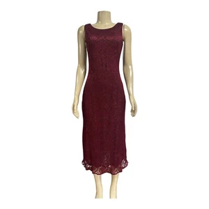 Vintage 80s Womens Red Floral Midi Dress Size 4 Whimsigoth Fairy Romantic 90s - Picture 1 of 14