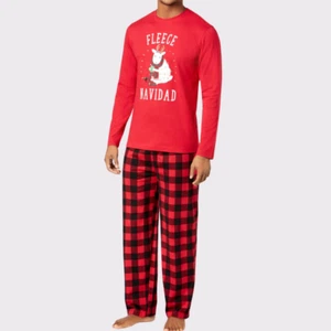 Family PJs 2 Piece Pajama Set Long Sleeve Pants Christmas Holiday Size M Fleece - Picture 1 of 2