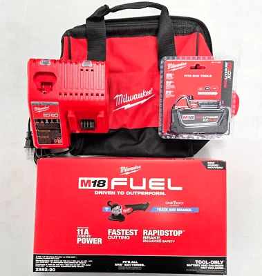 Milwaukee 2882-20 M18 FUEL 4.5 - 5" Braking Grinder + 5Ah Battery & Charger - Image 1 of 4