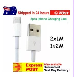 New 3pc Fast Charge Data Cable Charging Cord for Apple iPhone 7 8 X 11 12 13 14 - Picture 1 of 5