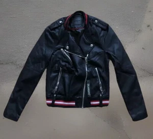 BLANKNYC Womens Faux Leather Vegan Moto Asymmetrical Black Jacket Sz XS NWT - Picture 1 of 10
