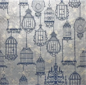 4 x Single Paper Napkins Birds Cages for Decoupage Crafting and Table 65 - Picture 1 of 2