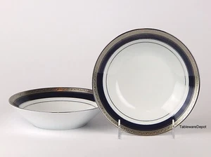 Noritake CRESTWOOD COBALT PLATINUM: Set/s of 2 Coupe Soup Bowls, MINT/SUPERB! - Picture 1 of 5