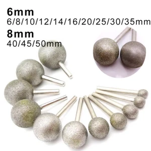 Diamond Grinding HeadsLarge Round BallSpherical Diamond Ball Grinding Needles - Picture 1 of 6
