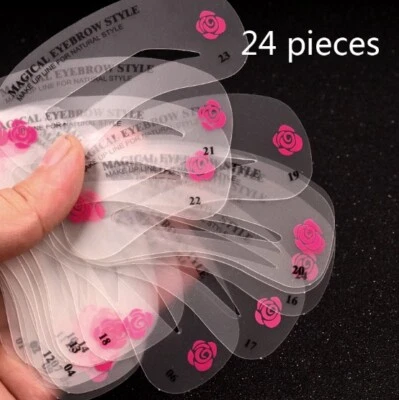 Augenbrauen-Schablone wiederverwendbar 24 verschiedene Vorlagen perfekte Form - Bild 1 von 4