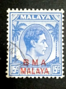 Malaya 1945 Straits Settlements Overprint BMA 15c - 1v Used #5 - Picture 1 of 2