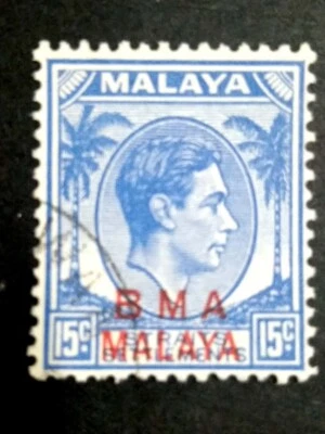 Malaya 1945 Straits Settlements Overprint BMA 15c - 1v Used #5 - Image 1 of 2