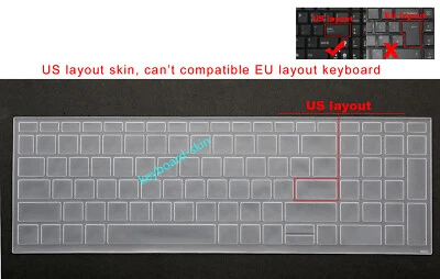 US Keyboard Skin Cover for HP 15.6"inch zhan66 Pro 15 G2/G3,450 G6 G7,455 G6 G7 - Image 1 of 4