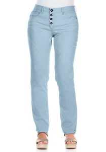 Sheego Ladies Straight Stretch Trousers Chinos S Sizes Pastel Blue 491804 - Picture 1 of 4
