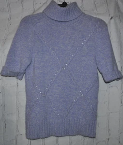 Escada Cashmere Wool Beaded Lavender Purple Short Sleeve Sweater Size 34 US S 4 - Bild 1 von 11