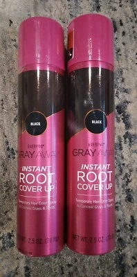 2 Everpro Gray Away Instant Root Cover Up Temporary Hair Color Spray 2.5oz BLACK - Image 1 of 4
