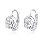 Sterling Silver Rose Leverback Hypoallergenic Earrings