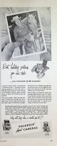 VINTAGE 1950s Print Ad ~ Polaroid Land Cameras ~ ...All Finished in 60 Seconds - Picture 1 of 1