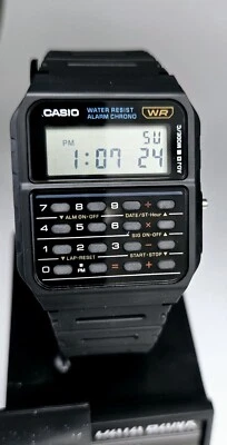 Casio Classic Calculator Wrist Watch CA53-1 CA-53W CA53W BLACK RESIN NEW VINTAGE - Image 1 of 4