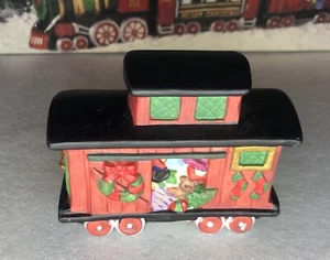 Vtg Ace Hardware Porcelain Christmas Train CABOOSE ONLY Original Box HandPainted - Picture 1 of 11